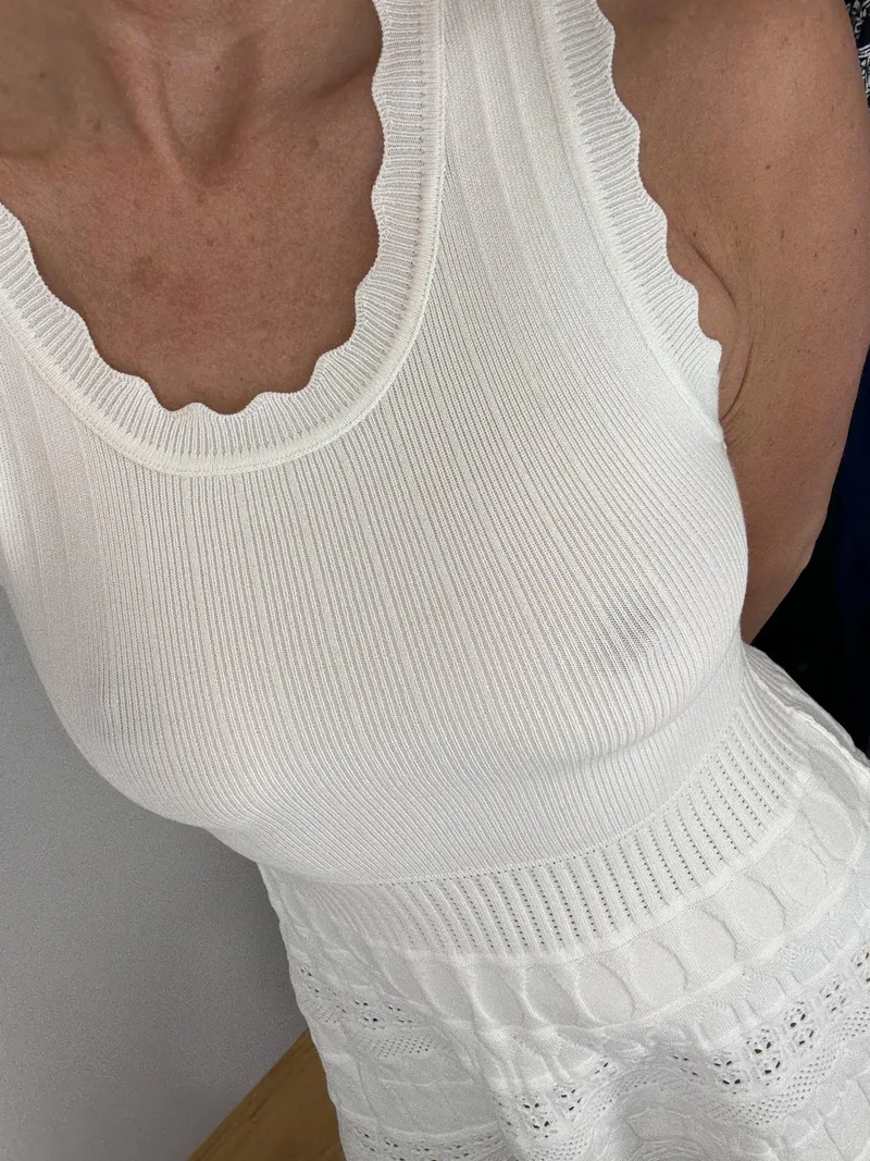 Thumbnail Explore White Knit Styles with Secret_Bit_1212 in Braless Fashion