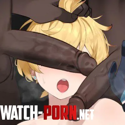 LF Color Source: 1girl, 2boys, ahegao, blonde, short hair, dark skin, gloves by catatonic_throwaway