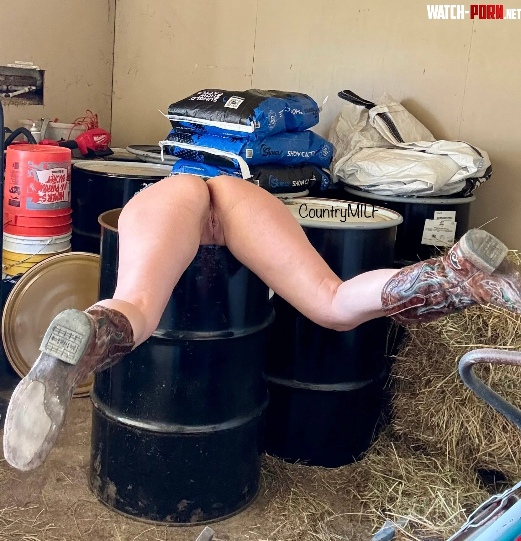 I got stuck in the grain barrel again by CountryMOLLY