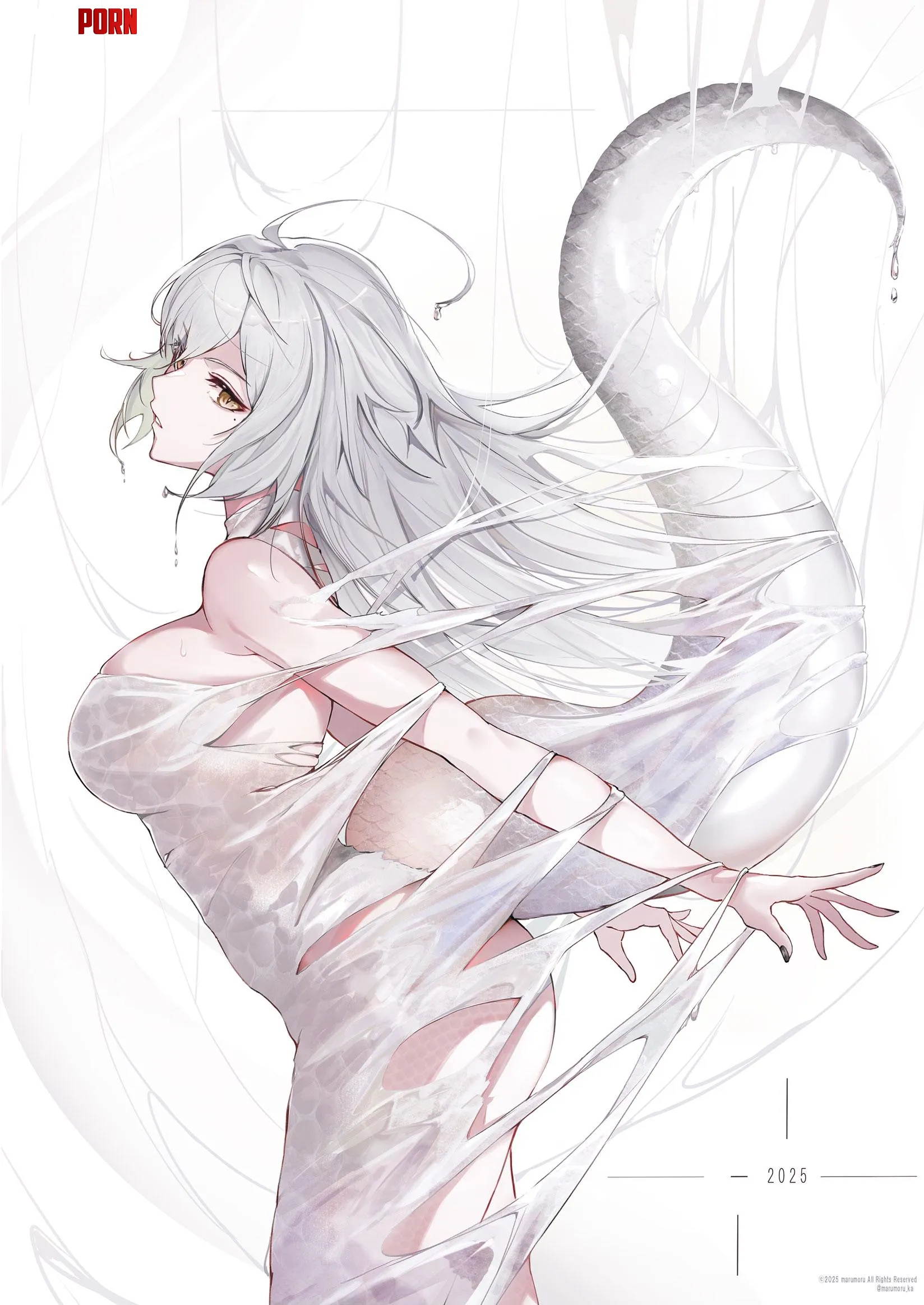 Lizard girl molting her skin by marxsander2016