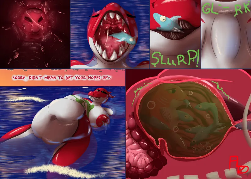 Thumbnail Such a Tease: Voreception Anthro Comic by Flightless Lizard