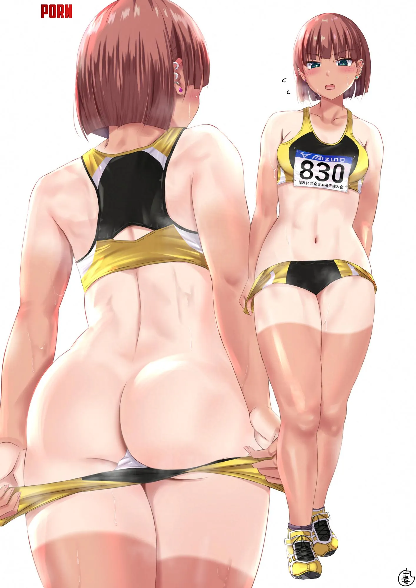 Fixing her shorts by freyhstart