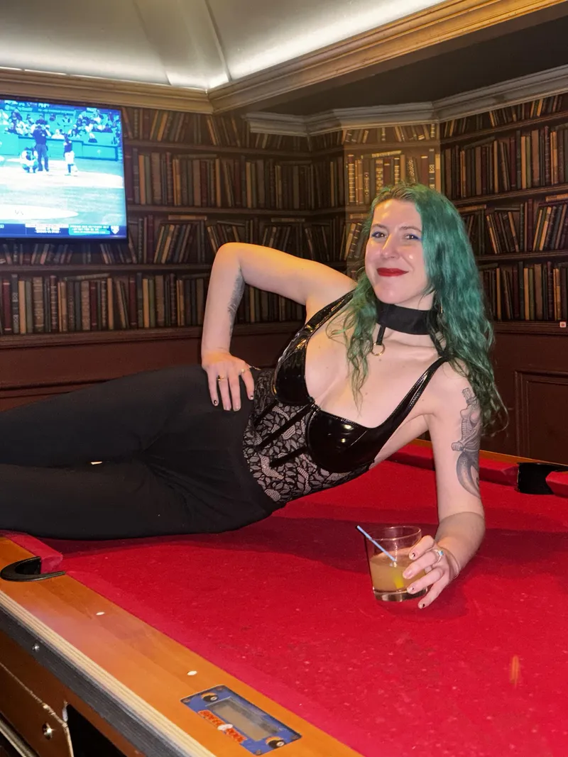 Thumbnail Sirenskiss3 Lounging in Style on the Pool Table in Leather