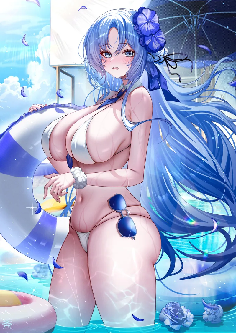 Thumbnail Alsace with Swim Ring [Azur Lane] by elegantloveglimmer in pantsu Category