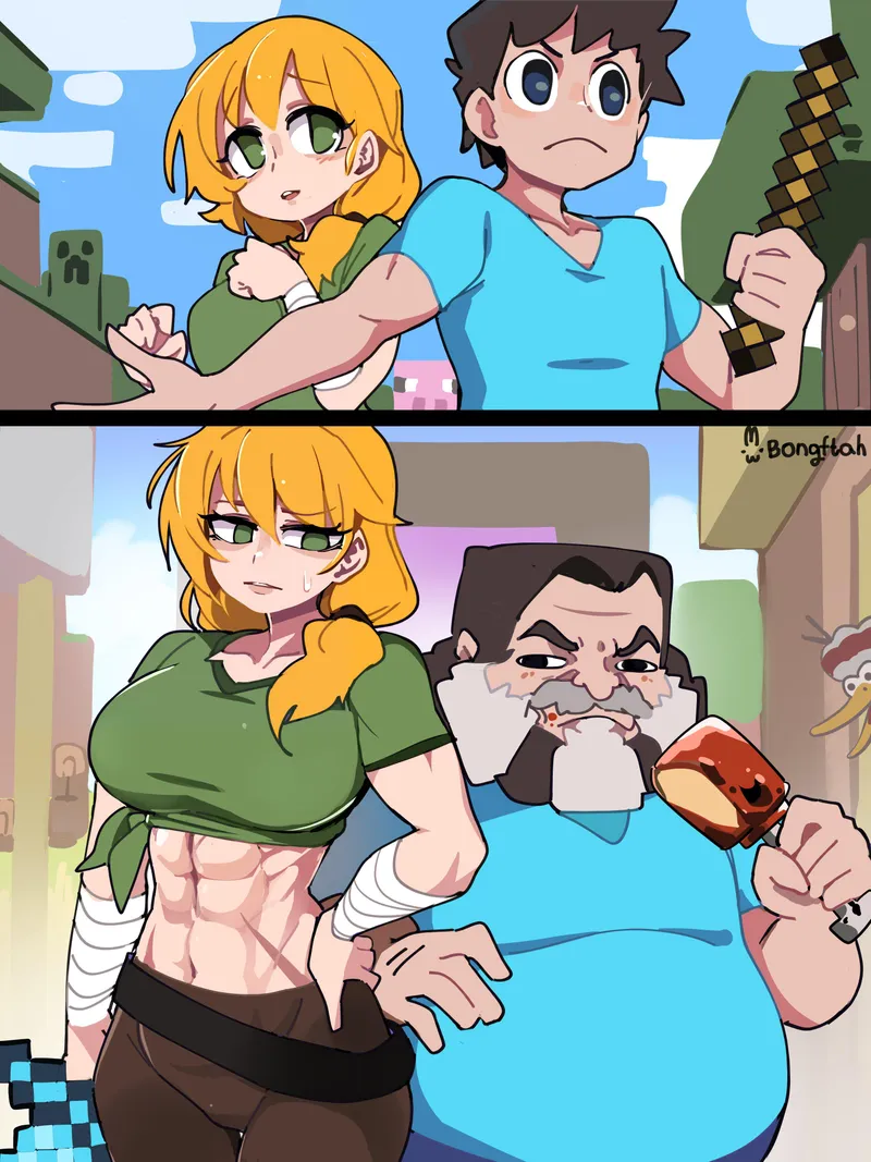 Thumbnail Growing Up in Minecraft: A Bongftah Illustration by A_MASSIVE_PERVERT