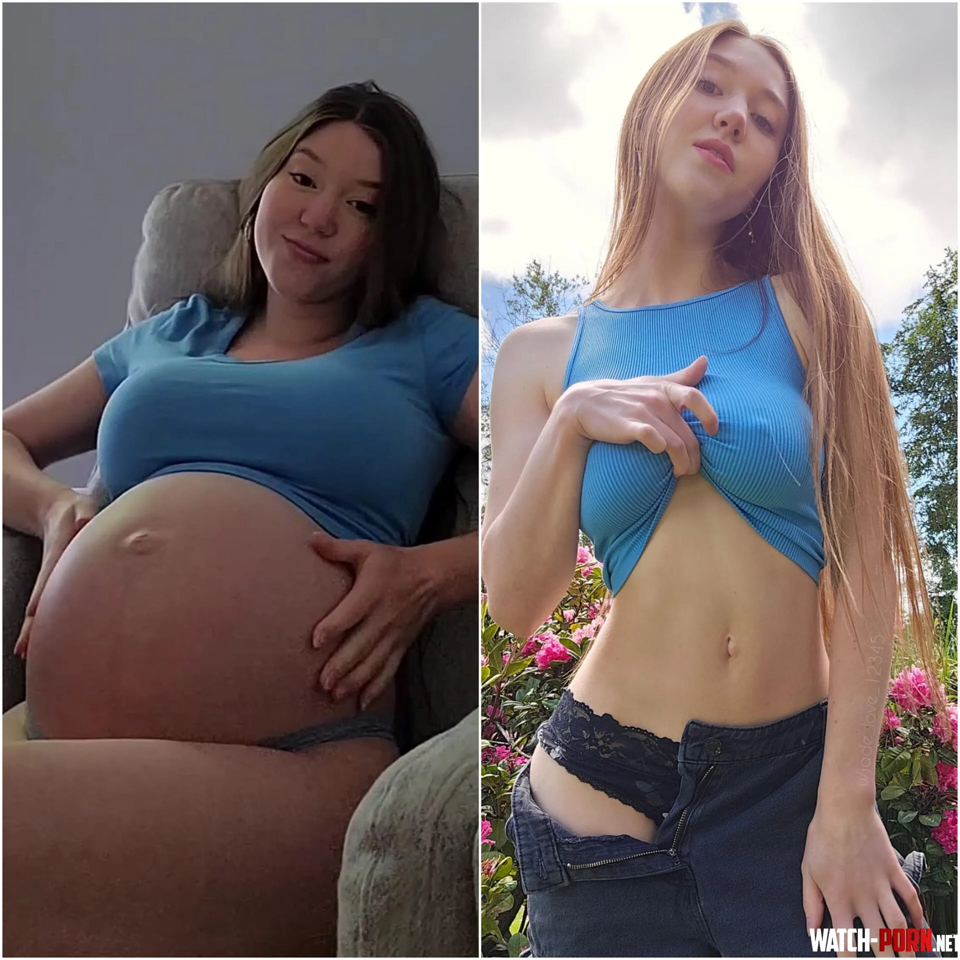 Pregnant belly vs mombod by jade_love_12345
