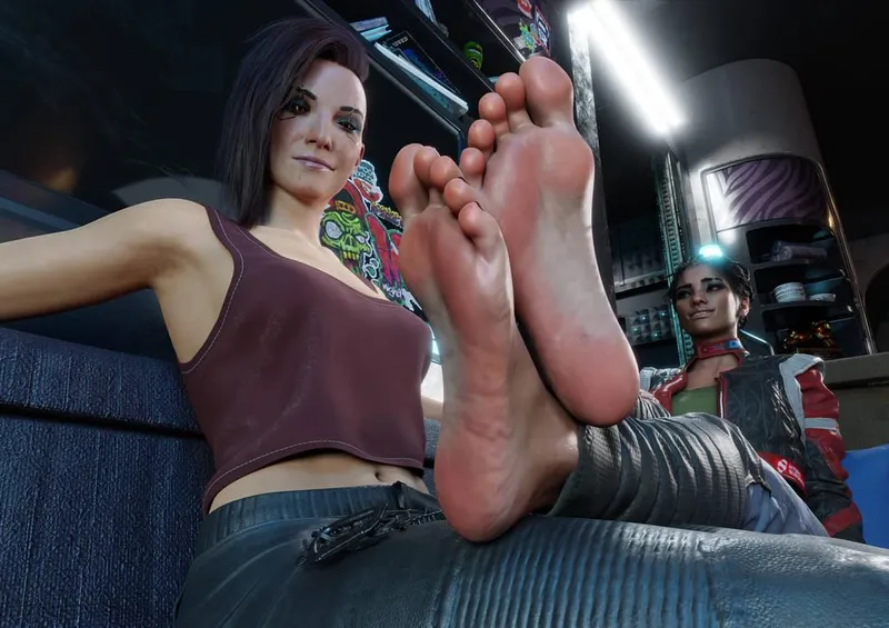 Thumbnail TechnicolourBear's Relaxing Panam and V: Cyberpunk Rule34Feet Artistry