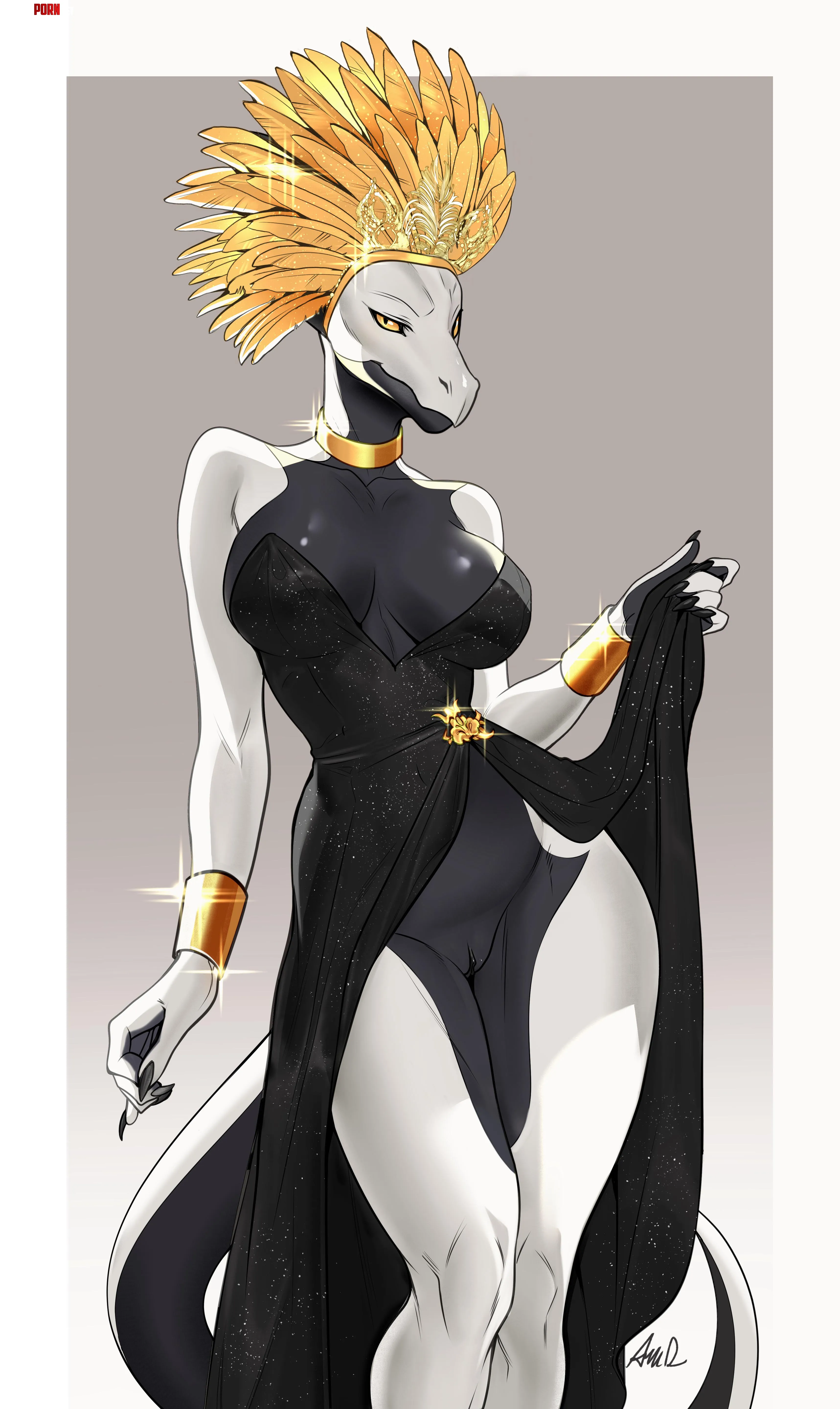 Stunning in black [F] (ama dench art) by 5headedragon