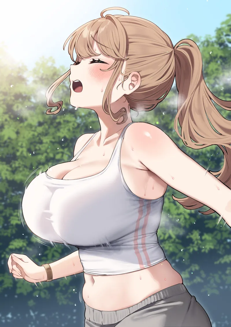 Thumbnail BigAnimeTiddies Art: Morning Run Original Illustration | xSaviour_N