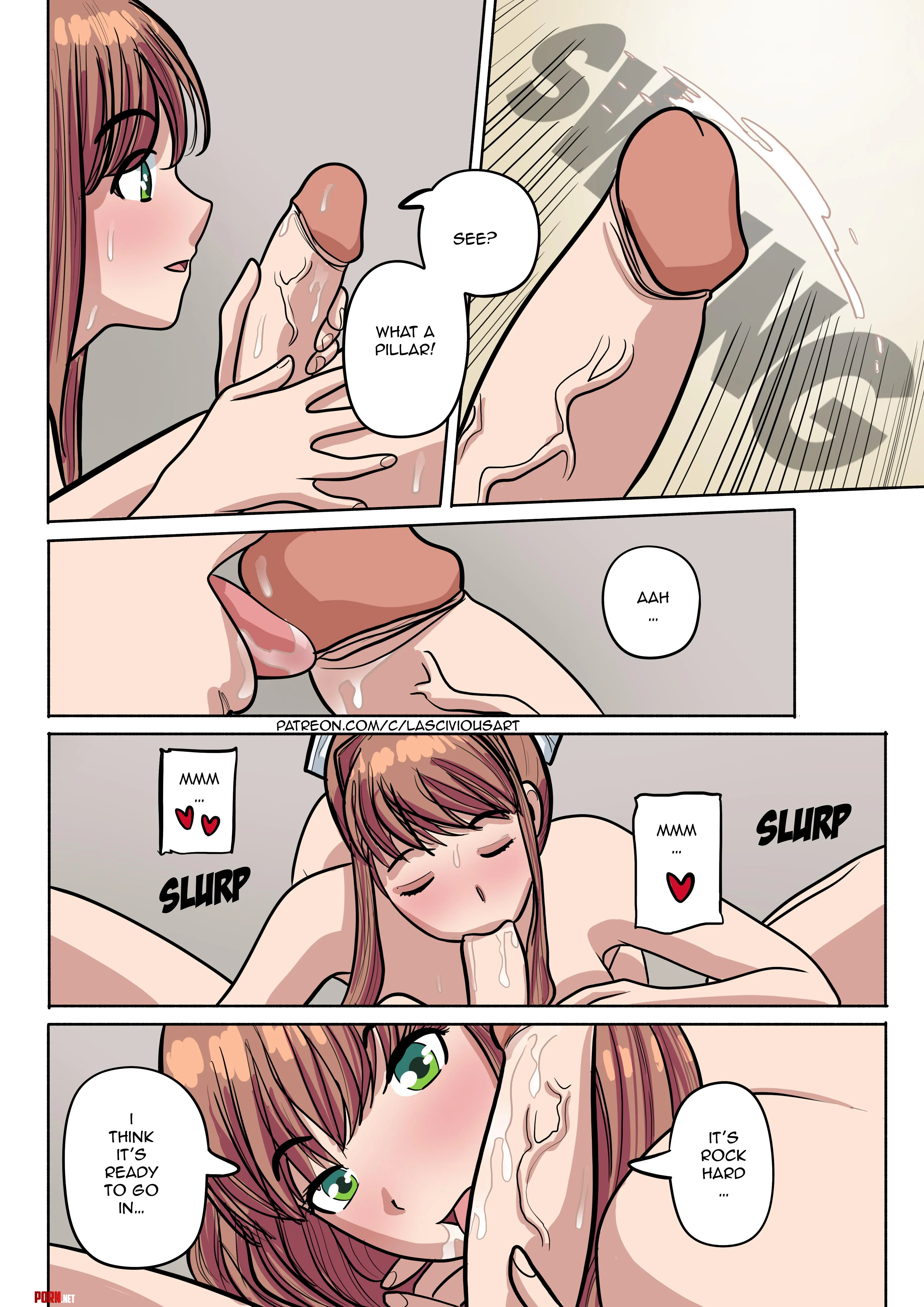 A page from (LasciviousArt)’s latest [Doki Doki Literature Club] doujinshi chapter “Mama and papa - part 5” by Lascivious_Art