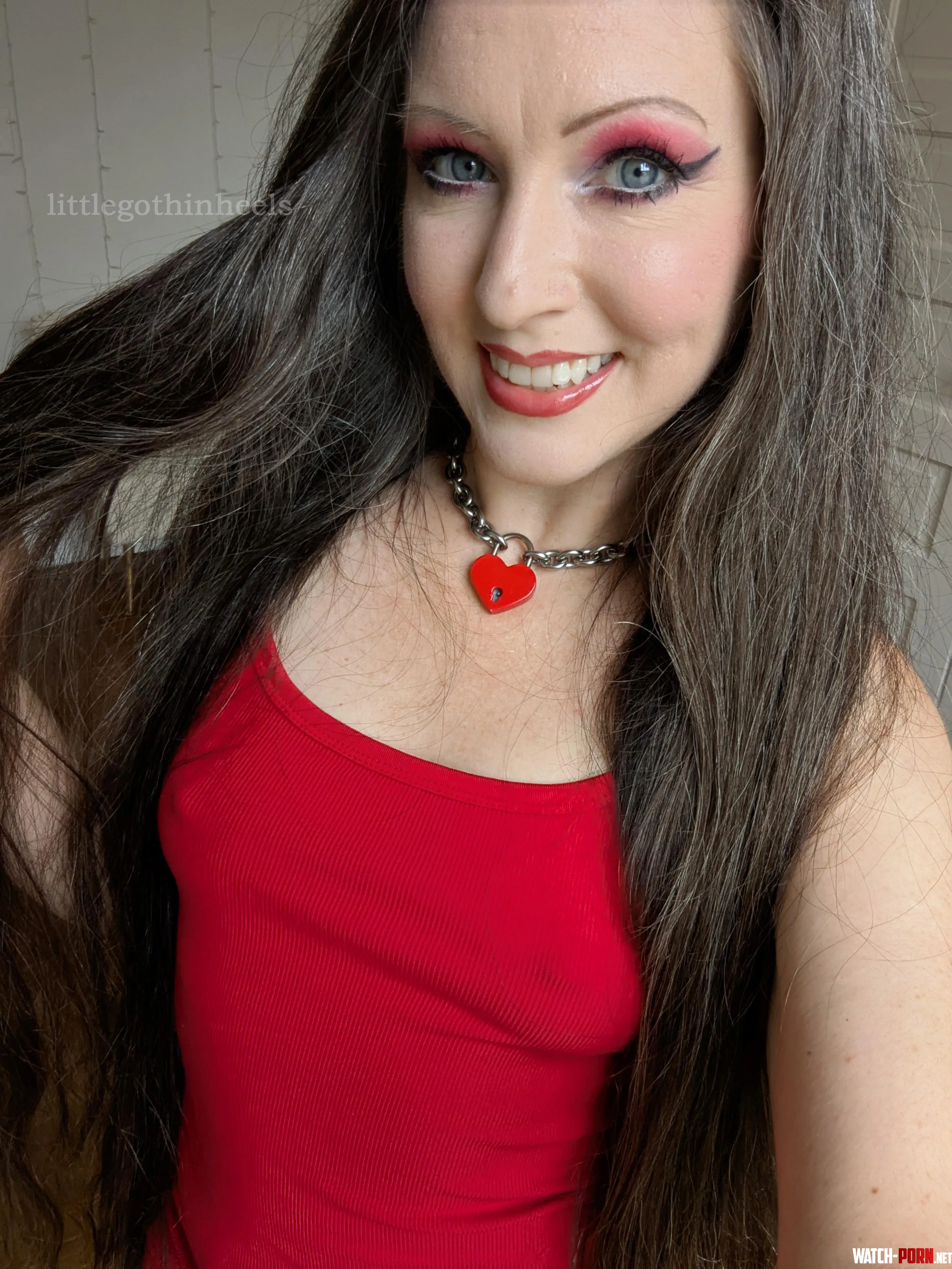 tried doing all red everything today - and braless as always by littlegothinheels