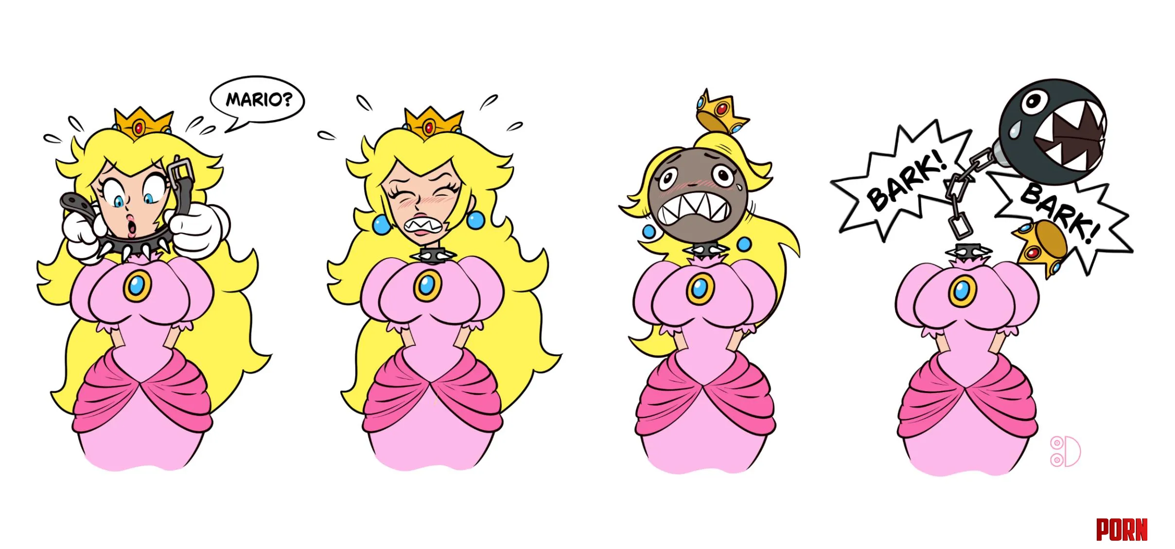 Princess Peach to Chain Chomp TF (by Tittydispenser) by titty_dispenser