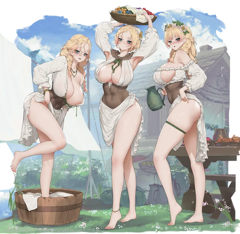 Thumbnail HeavyLancerthe8th Showcases the Enchanting Village Girls