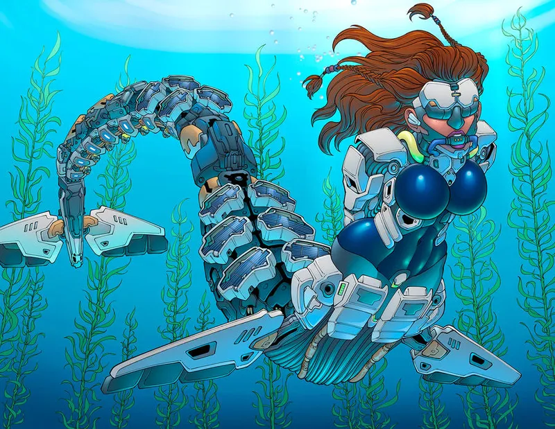 Thumbnail Aloy in Snapmaw Bondage Suit by SiarX - Unique HentaiBondage Artwork
