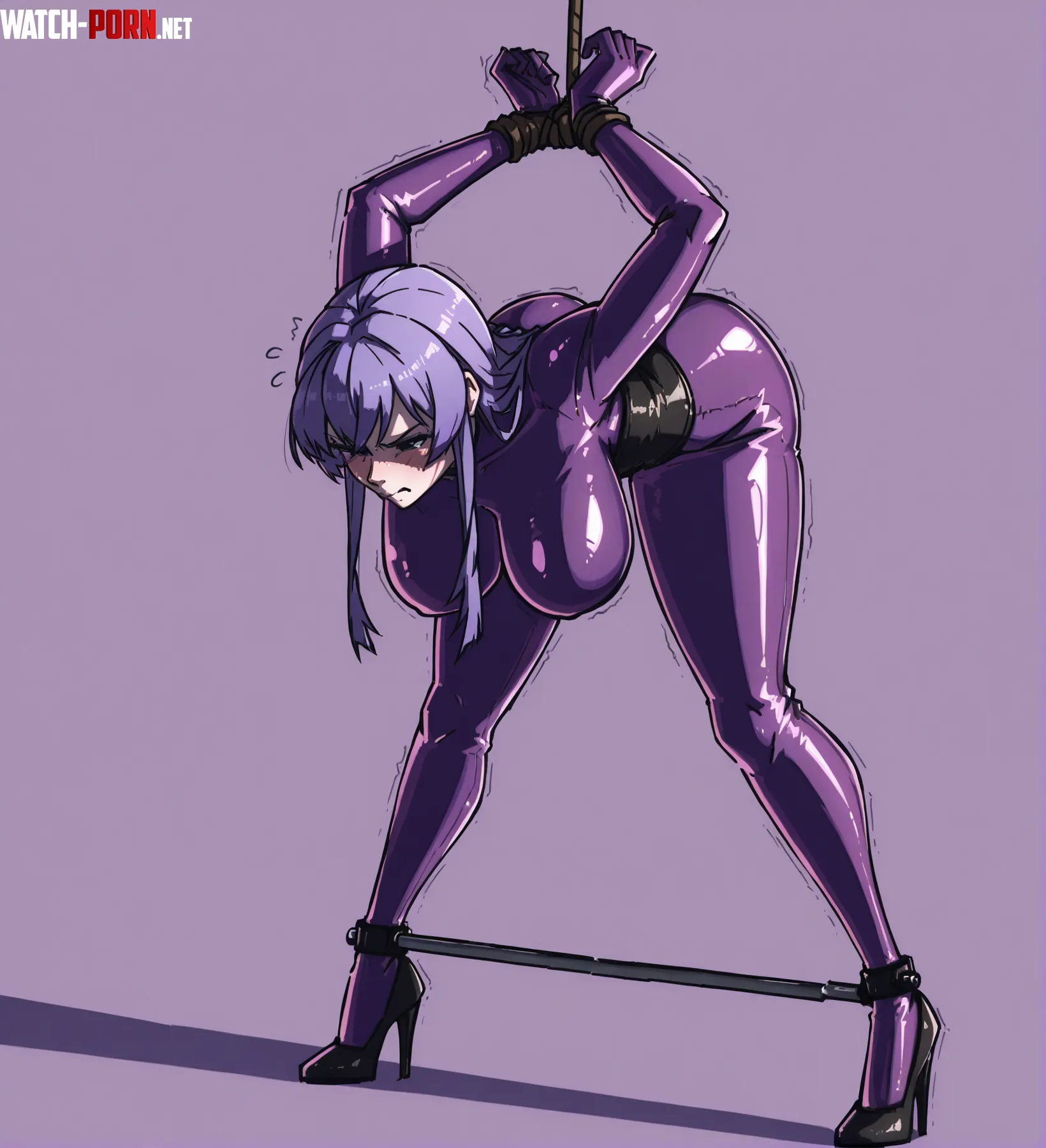 Saeko Busujima strappado bondage by Fit-Okra-535