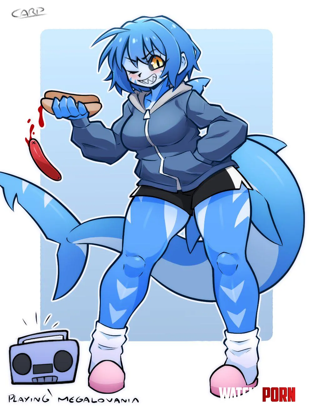 Shark Hoodie (carpinchor) by A_MASSIVE_PERVERT