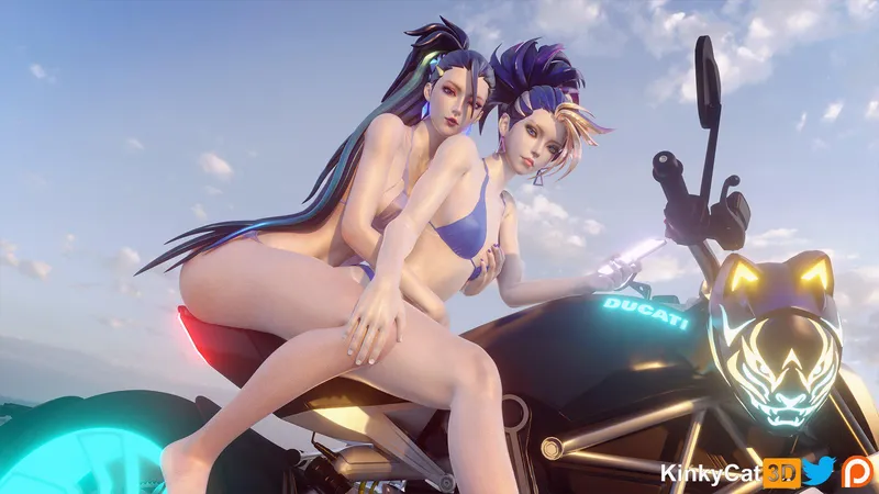 Thumbnail Akali & Kai'sa: Sensual Illustration by kinkykatt3d