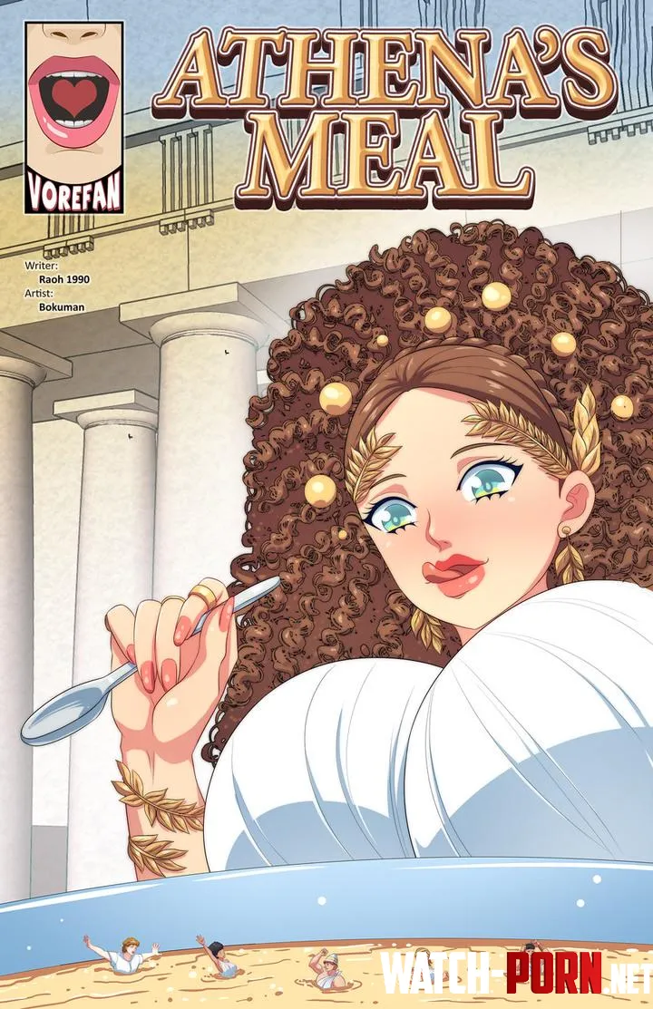 {comic} A Feast Fit for a Goddess! (Bokuman) [vore, giantess, sizeplay vore, multiple prey, maw shot, shrunken people, comic preview] by Cezar_Nix