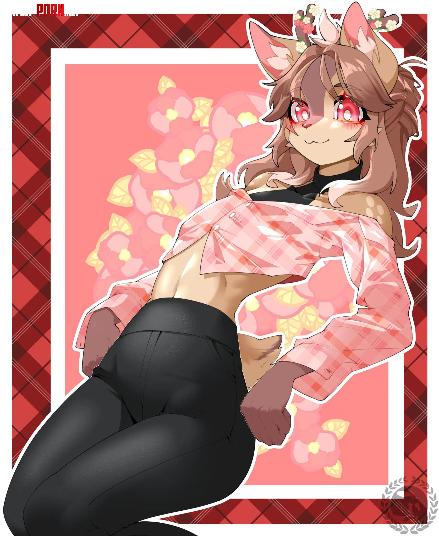 Flower Deer [Original] (mackun_Ro) by A_MASSIVE_PERVERT
