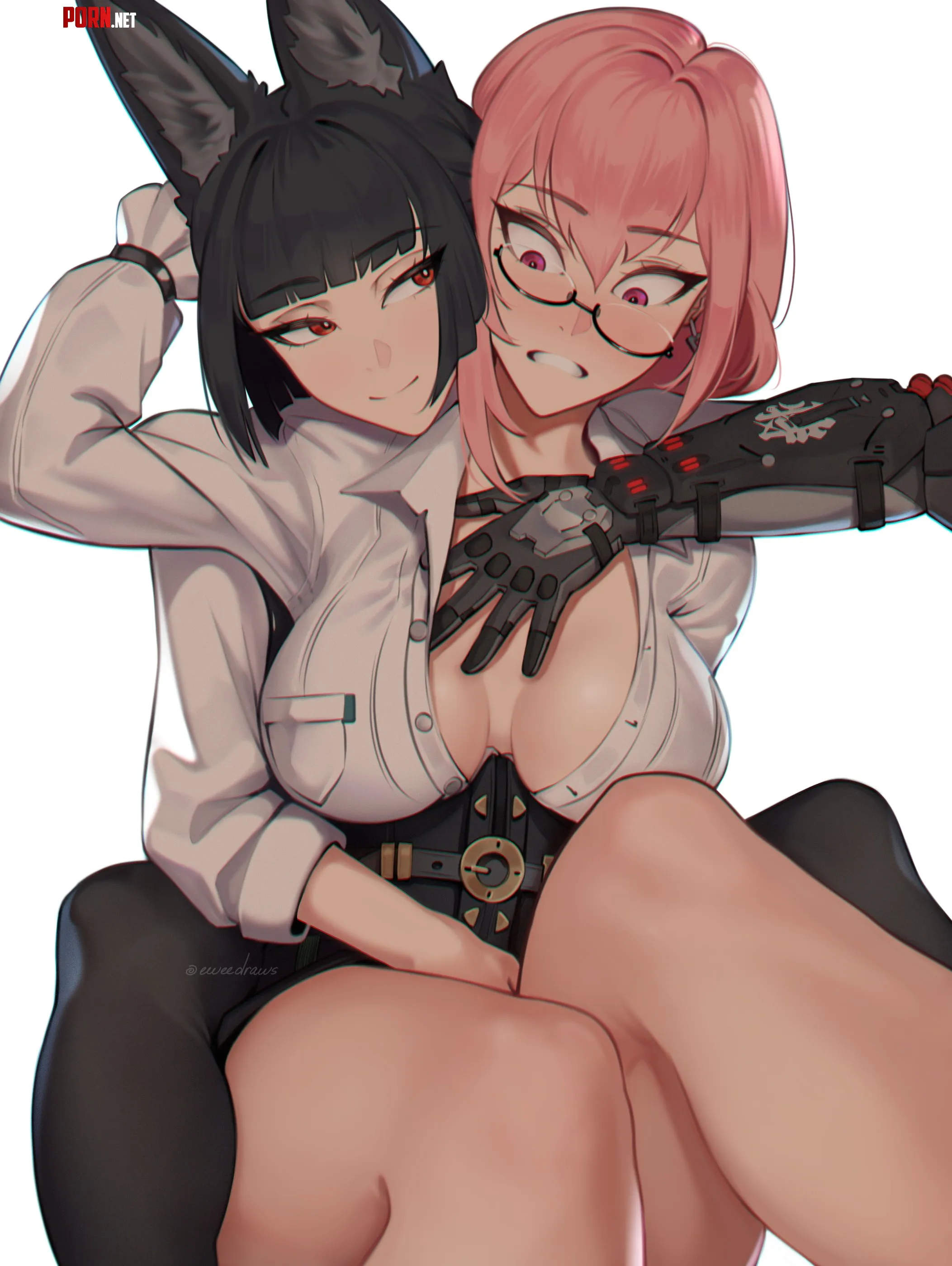 Miyabi Groping Yanagi (eweedraws) [Zenless Zone Zero] by llamanatee