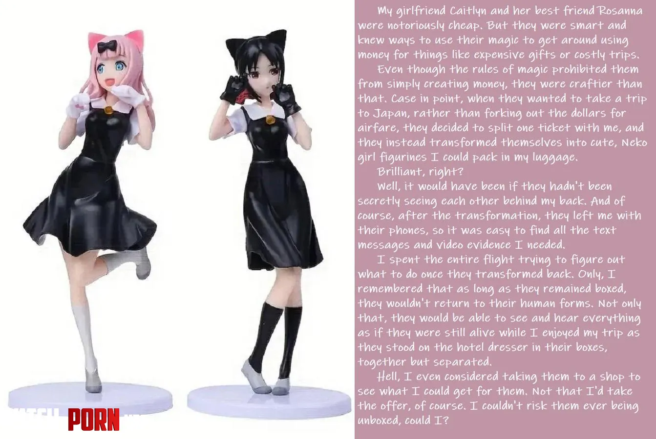 New Caption! Neko Twins #inanimatetransformation #dollification #dolltf #magicaltransformation #stuck #statue #statuefication by AskedForTheMid0129