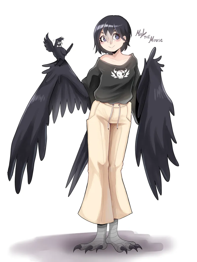 Thumbnail Artistic Beauty: Crow Harpy by Burniel409