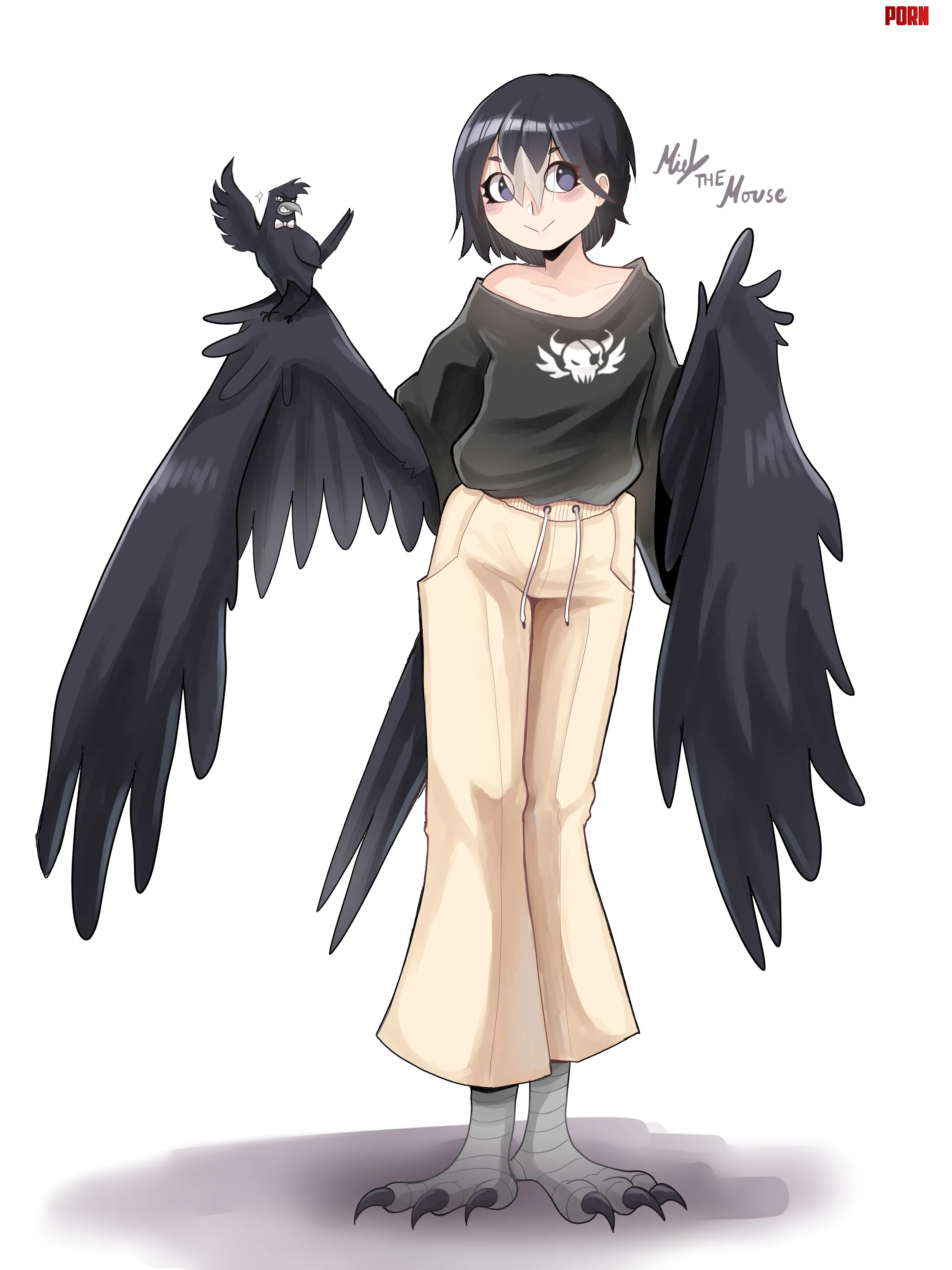 Crow Harpy (Art by me, @MielTheMouse) by Burniel409