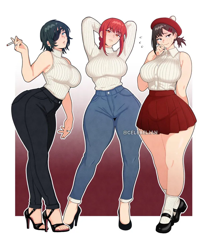 Thumbnail Makima, Himeno & Kobeni in Chainsaw Man by MaskedFanaticX (Ecchi)