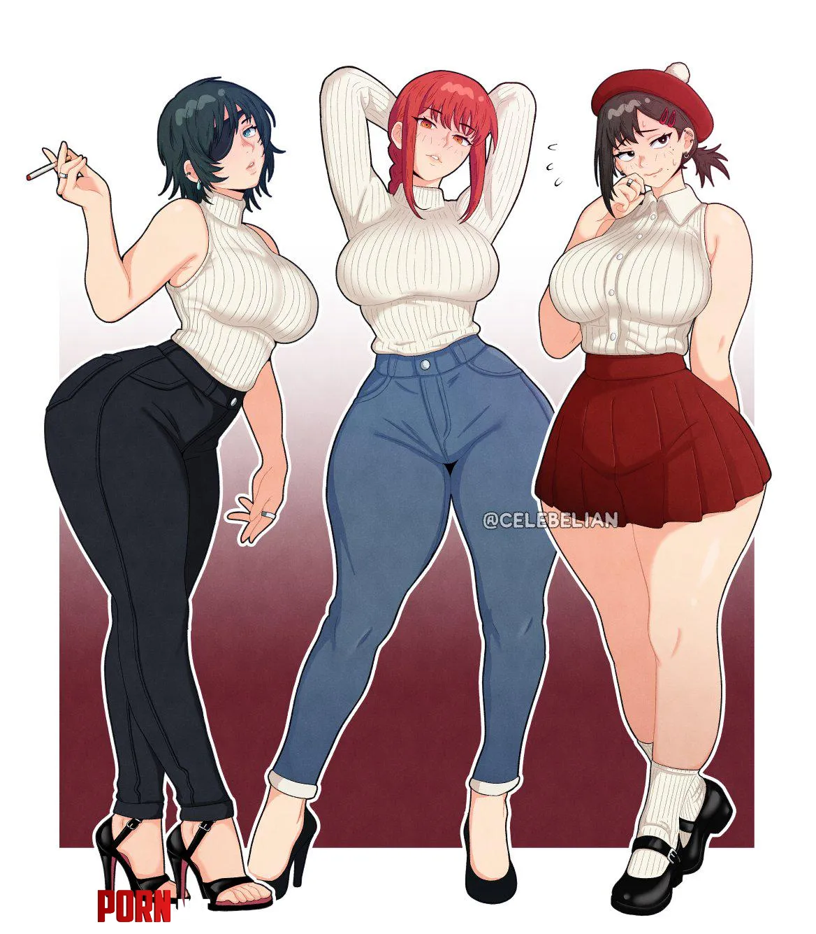 Makima, Himeno & Kobeni [Chainsaw Man] (Celebelian) by MaskedFanaticX