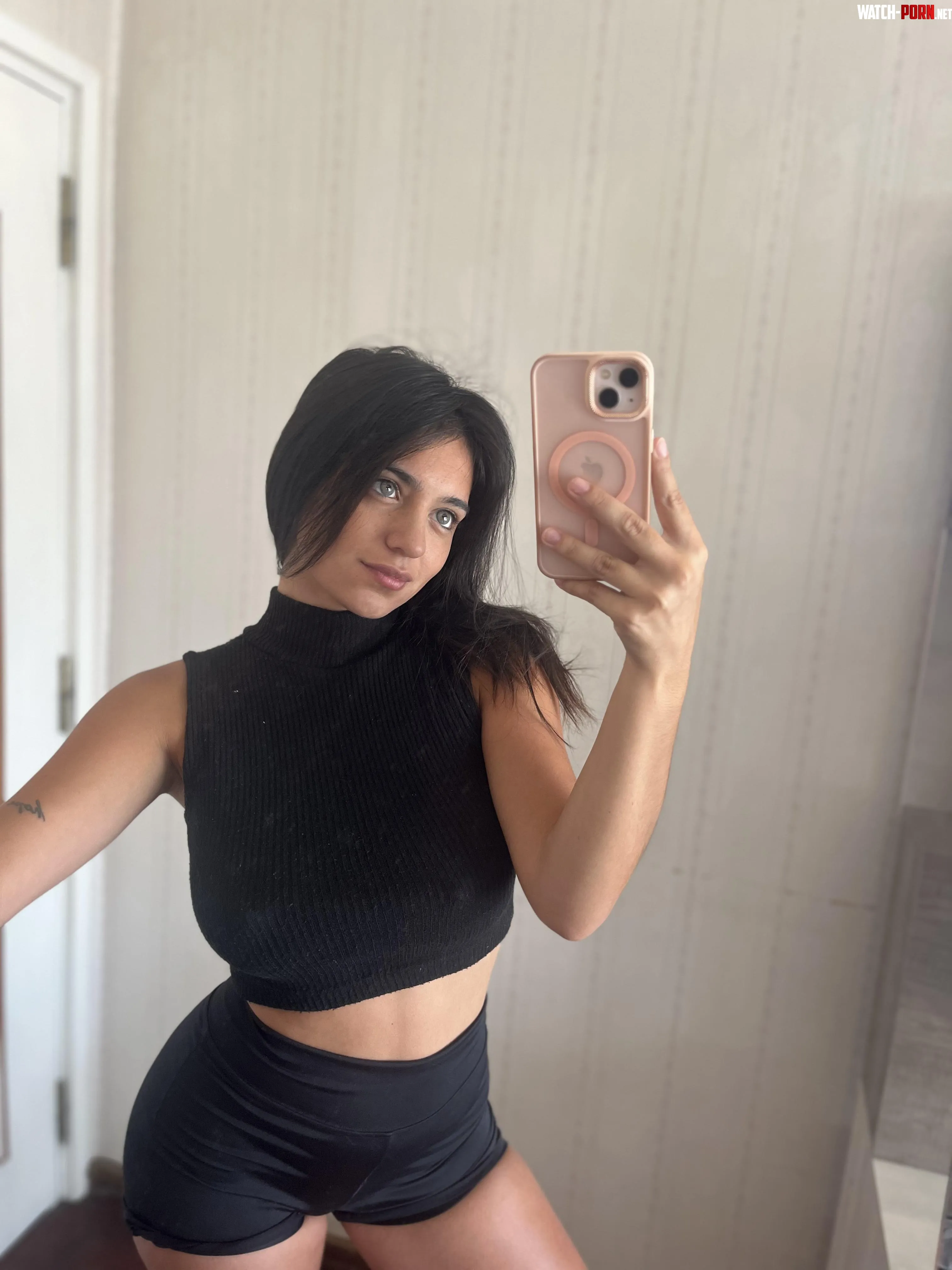 Black crop and shorts i love this outfit by pinkloviing