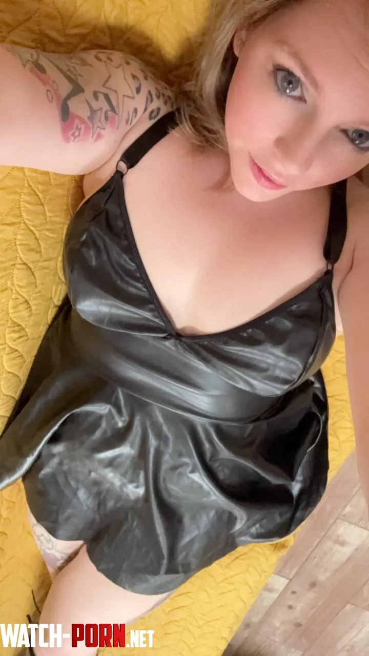 My leather dress is worth appreciating by Sweetiee_Doll