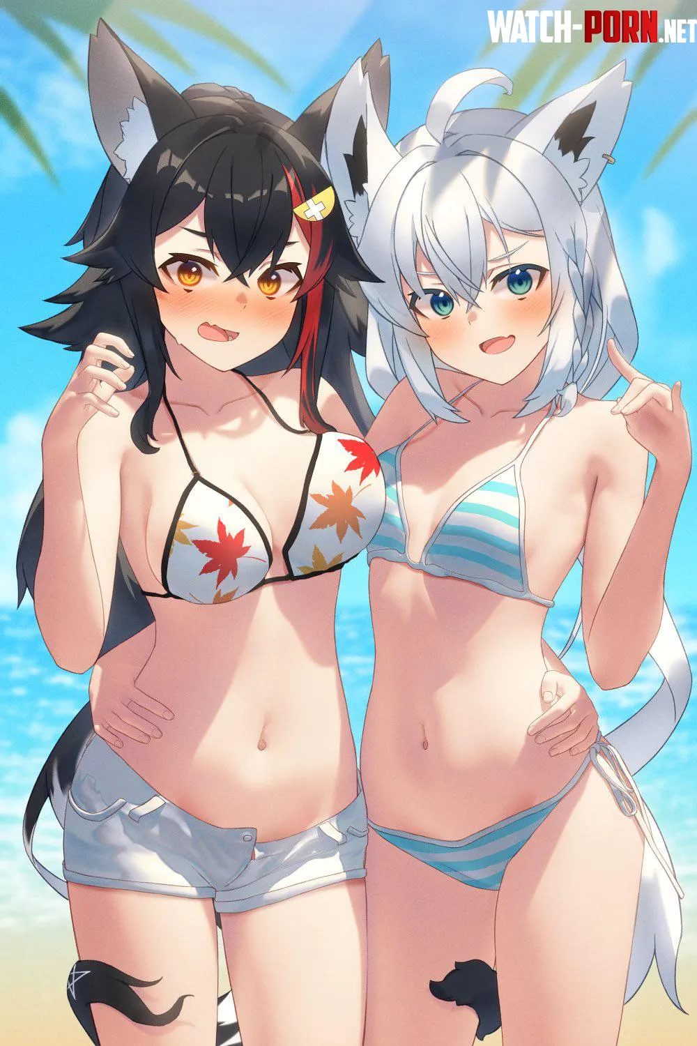 Mio and Fubuki Beach Photo [Hololive] by A_MASSIVE_PERVERT