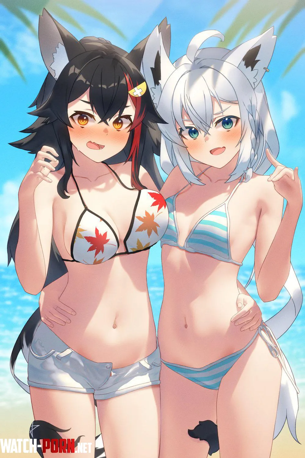 Mio and Fubuki Beach Photo [Hololive] by A_MASSIVE_PERVERT