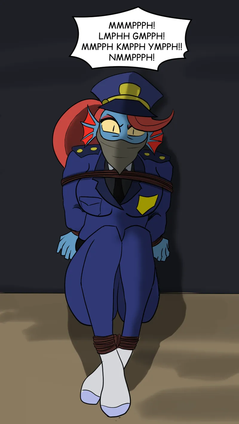Thumbnail [Undyne] Officer bound and gagged [oc] by Cartoonishvillain96