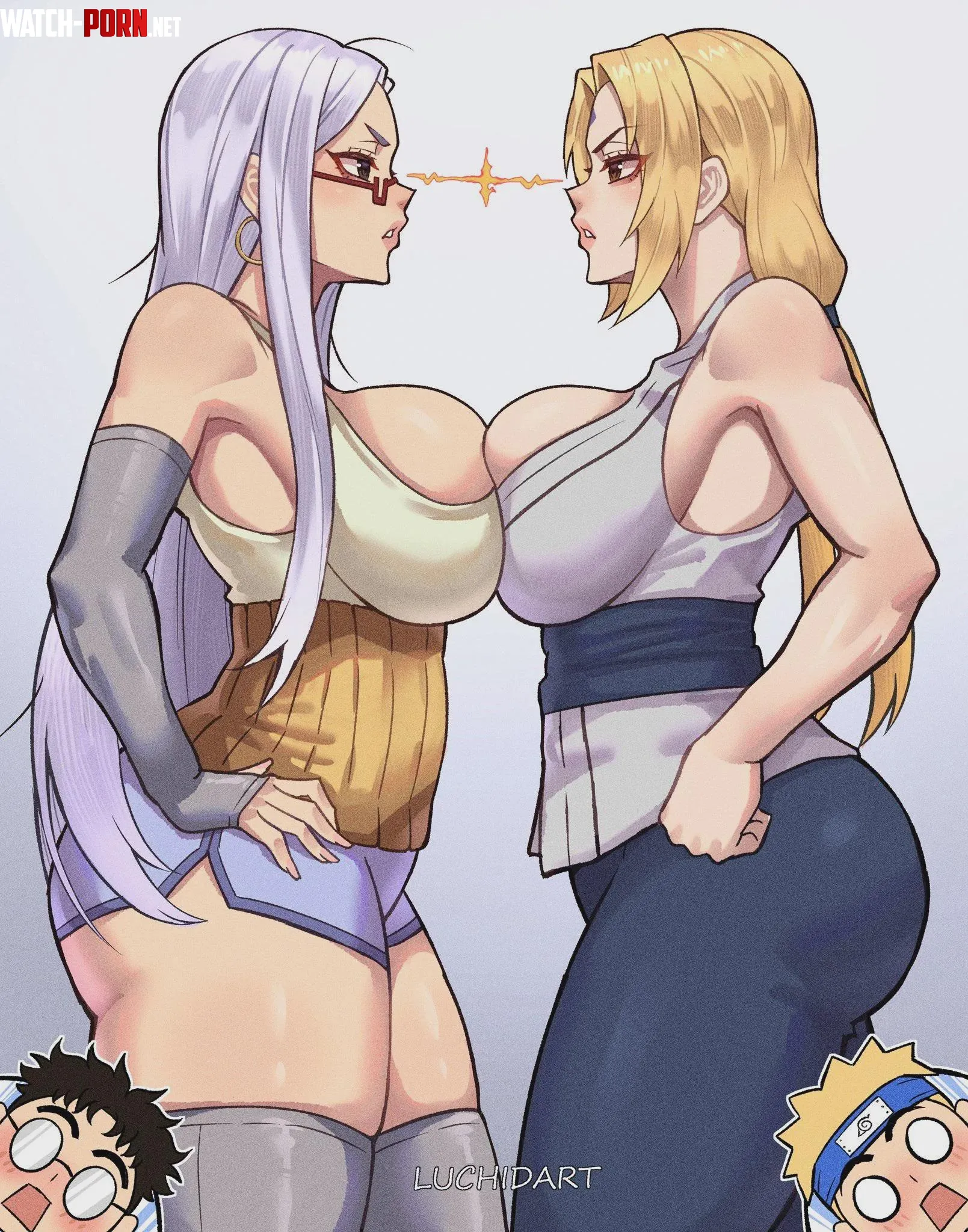 Tsunade & Seiko [Naruto] x [Dan Da Dan] (LuchidArt) by MaskedFanaticX