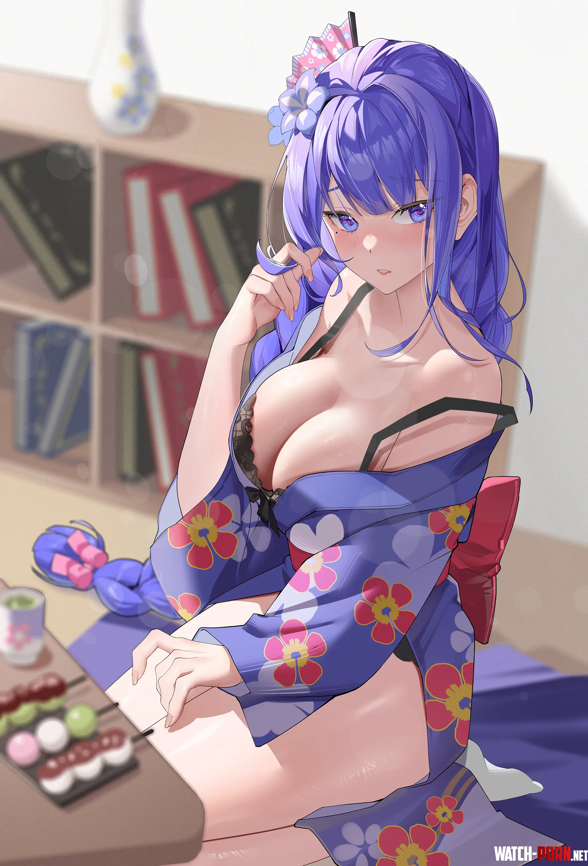 Raiden affectionate in kimono (クルル) by elegantloveglimmer