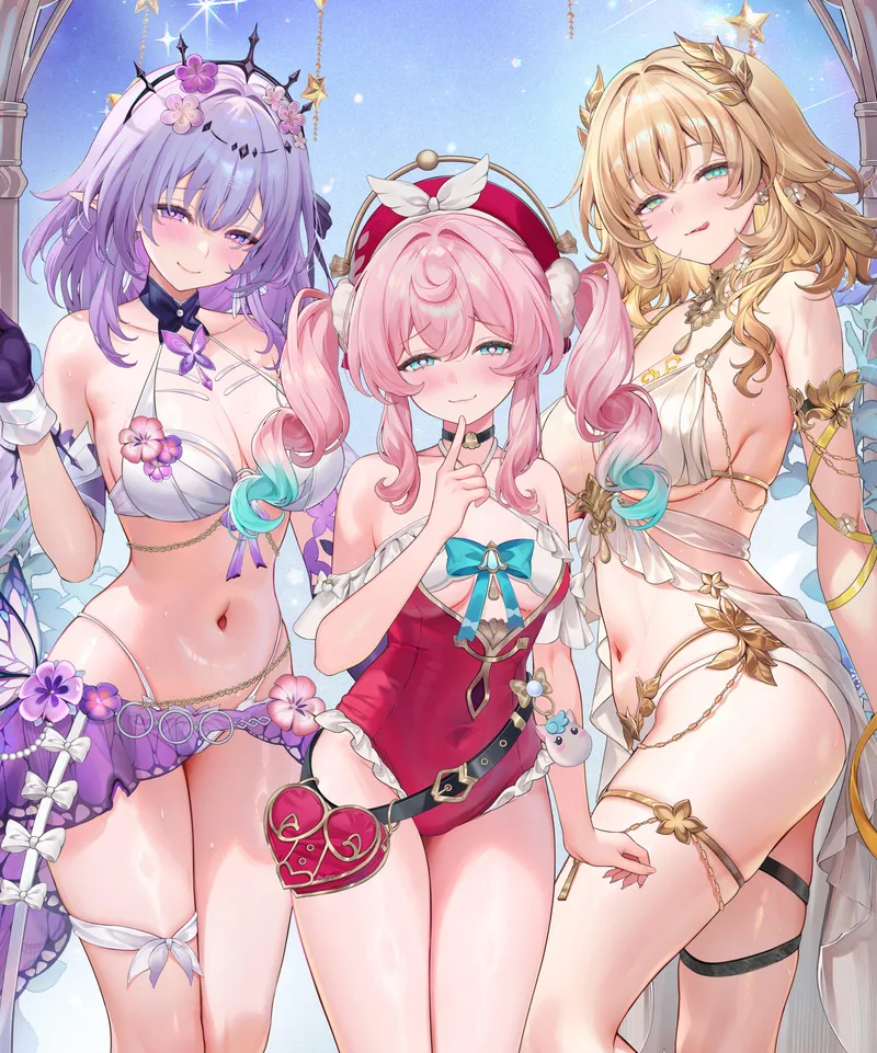 Thumbnail xSaviour_N Presents a Trio of Captivating Characters: Castorice, Hyacine, Aglaea (ecchi)