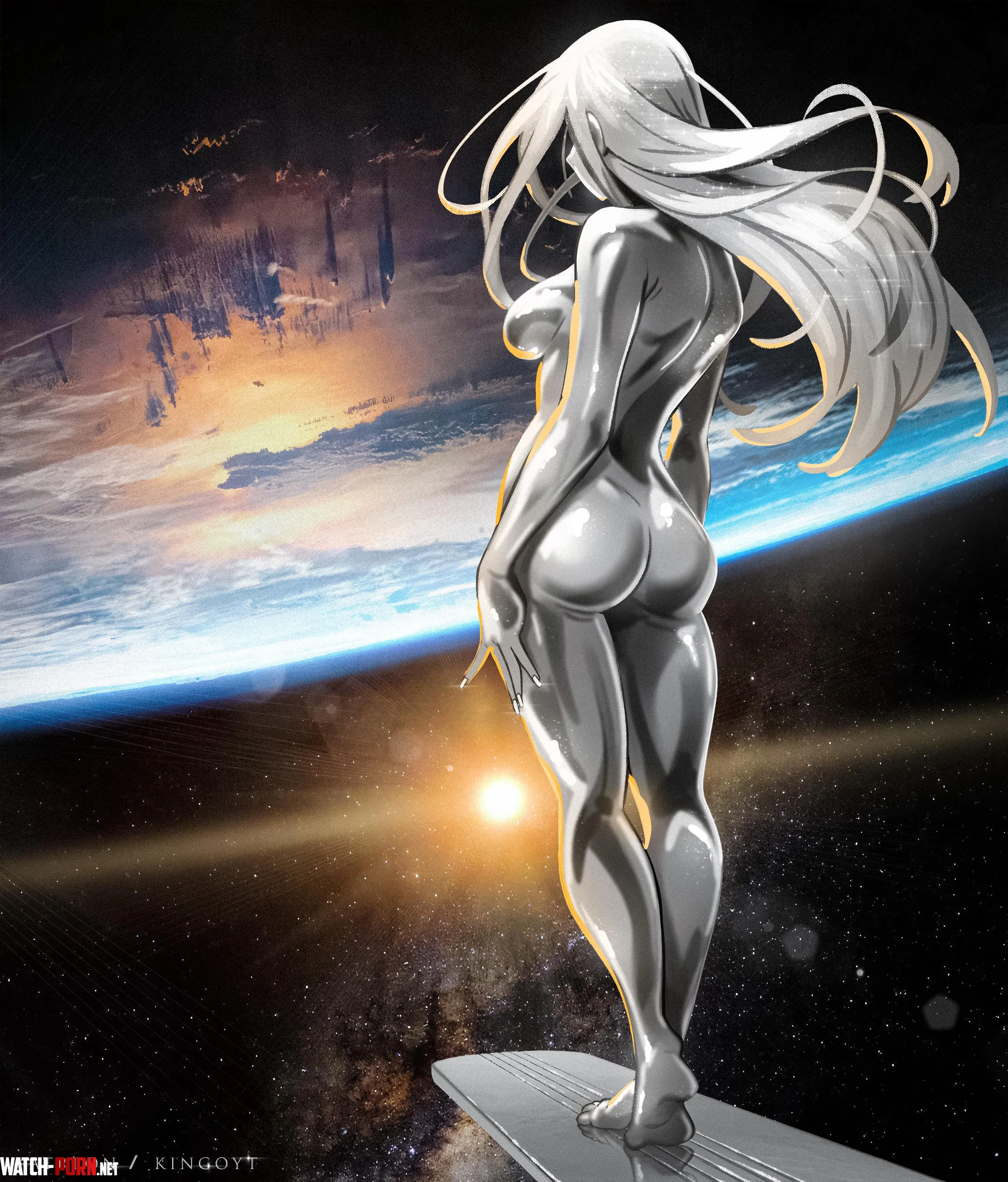 silver surfer lady by StepKingO_Art by Able_Health744