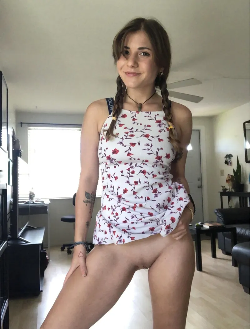 Thumbnail Sundress Surprise: 'Under my sundress!' by lil-athena - shavedpussies