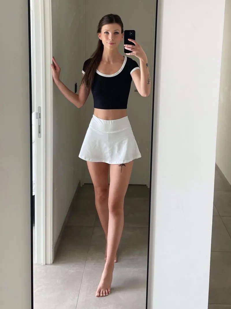 Thumbnail Sizzling Combo: Short Skirts and Croptops Trend | croptopgirls