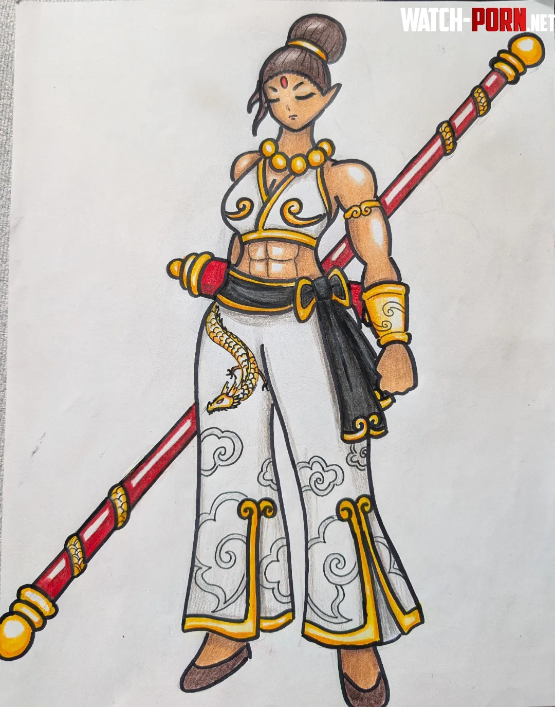 Female Fighter (OC)(by me) by SkepticOwlz