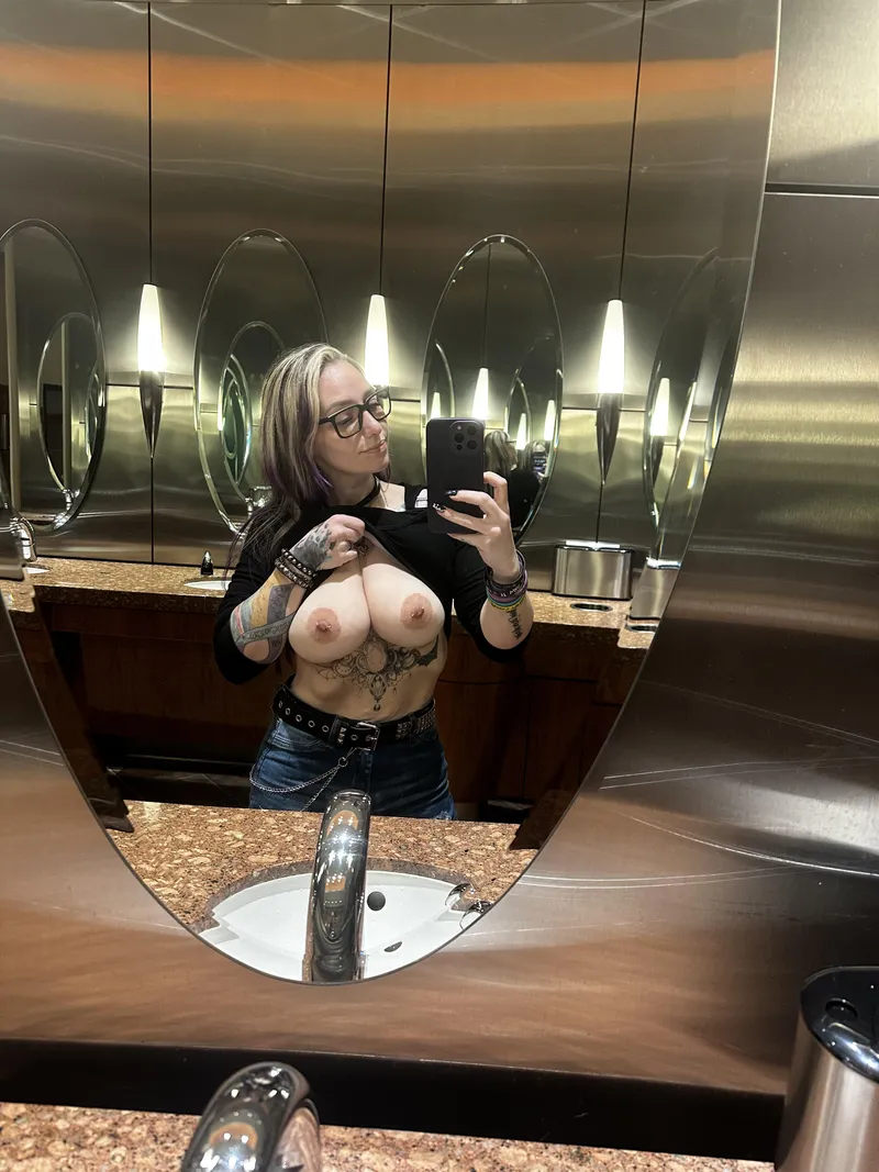 Thumbnail Got a little excited, had to do a titty flash in the casino bathroom by DoubleD-gi