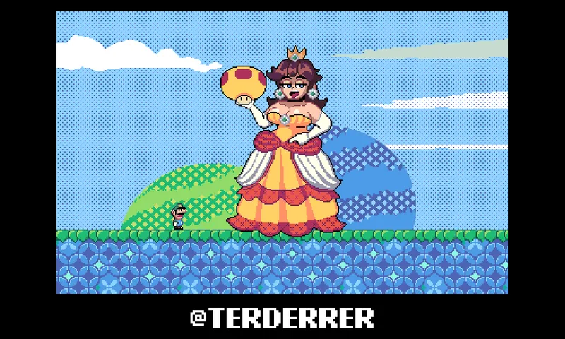 Thumbnail Princess Daisy Megashroom: A Pixelated Creation by terderrer in PixelArtNSFW