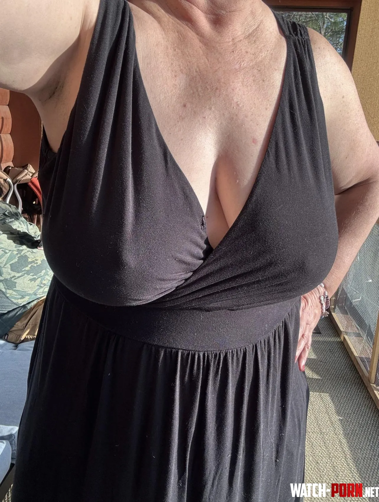 This dress hangs nicely on her curves by Frisky_Vanilla