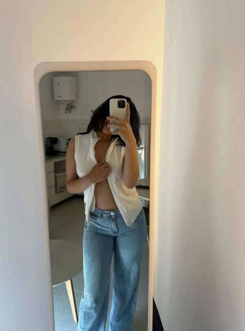Thumbnail Embrace the Casual Sensuality of NSFW Outfits in hidde77's Jeans On, Top Half Undone