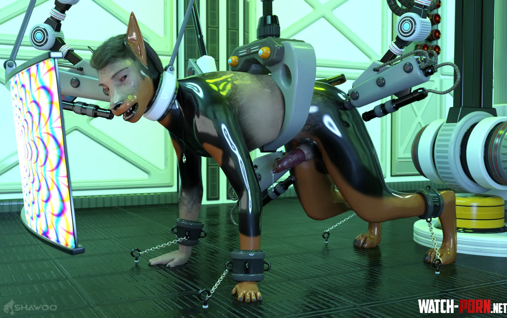 Feral atlas drone (latex, feral, 3D rendered, hypno, medical/needles, shawoo) by Few_University_5047