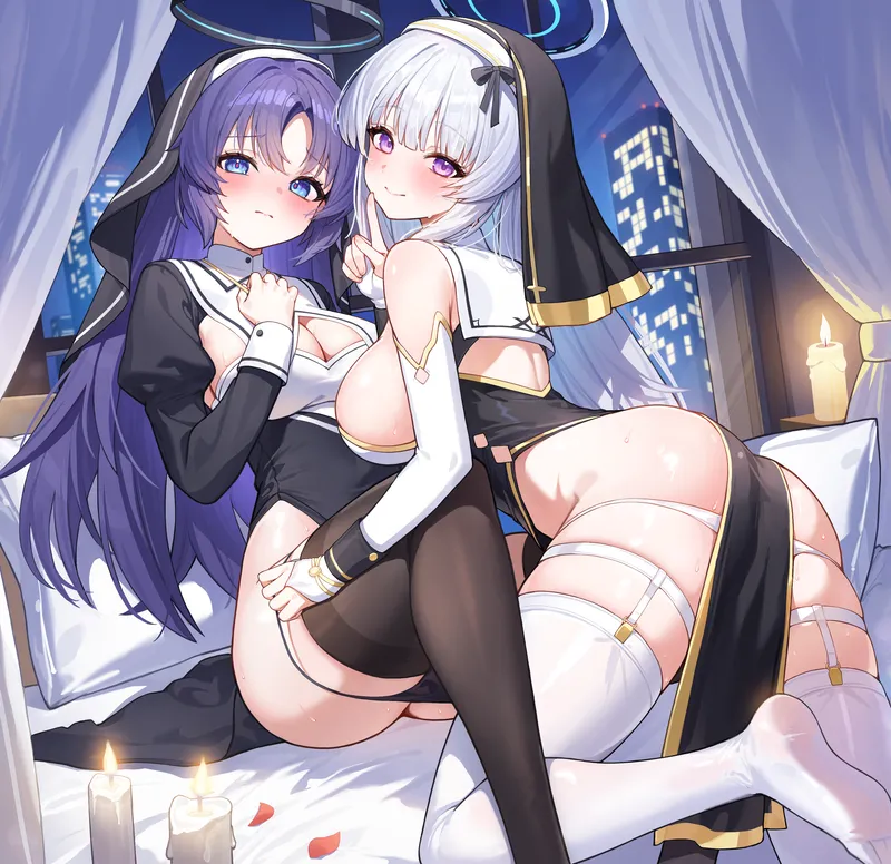 Thumbnail Yuuka and Noa from Blue Archive: Naughty Nuns Unveiled by marxsander2016