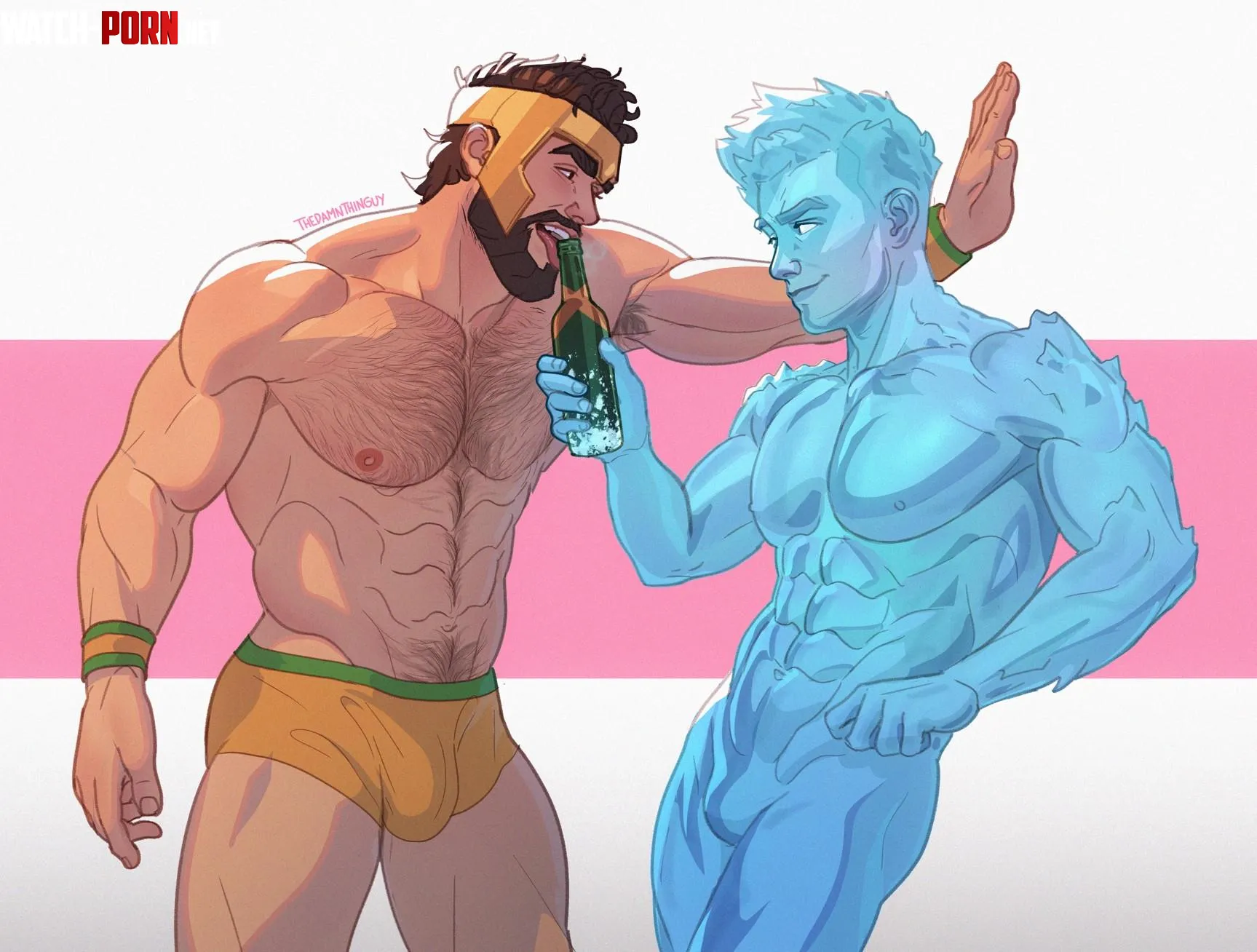 Hercules & Bobby Drake (Art by: thedamnthinguy) by familychong-07