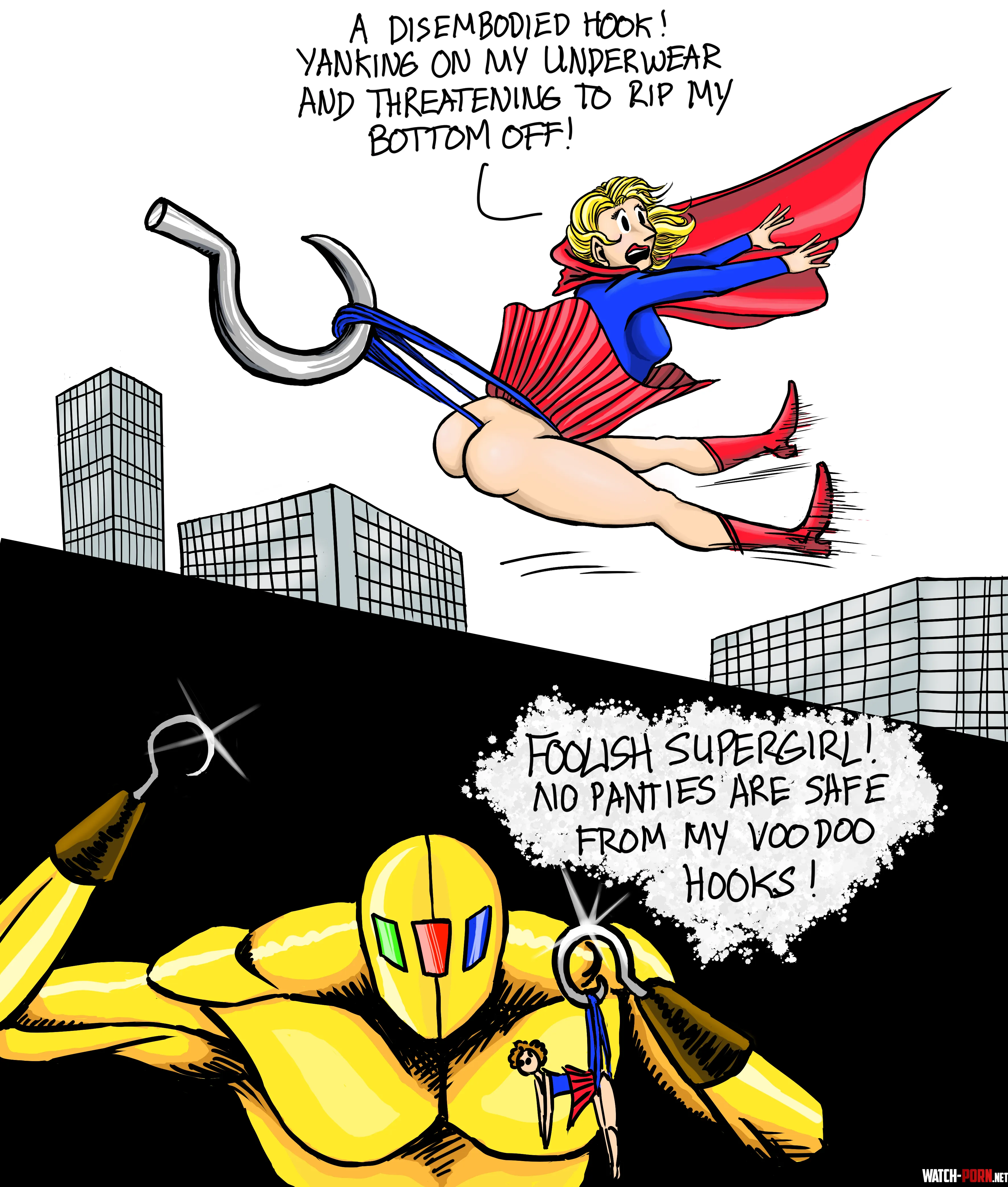 Supergirl Wedgied by The Might Hook by CrazyColumbina