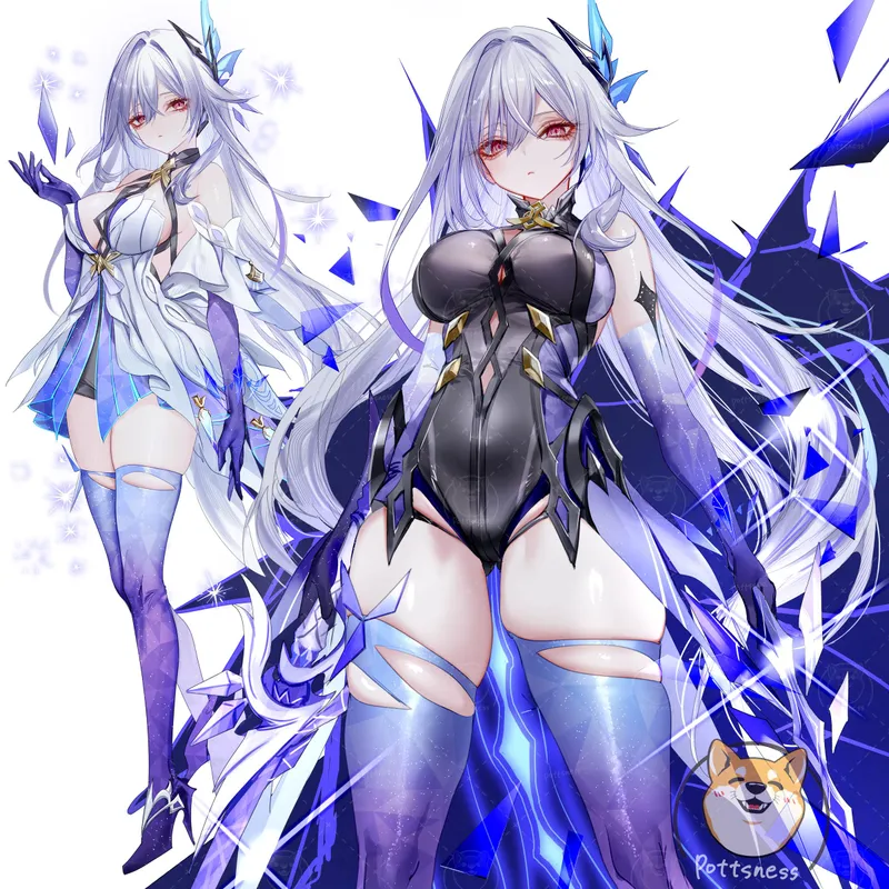 Thumbnail Skirk Sisters: A Thigh-Revealing Ecchi Duo by marxsander2016